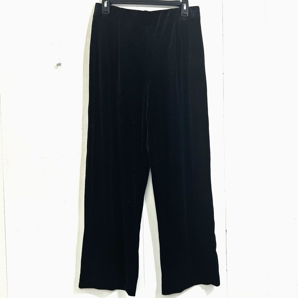 Sharon Young Sparkle Velvet Pants Size 10 Straight Leg Pull On Evenings Pants